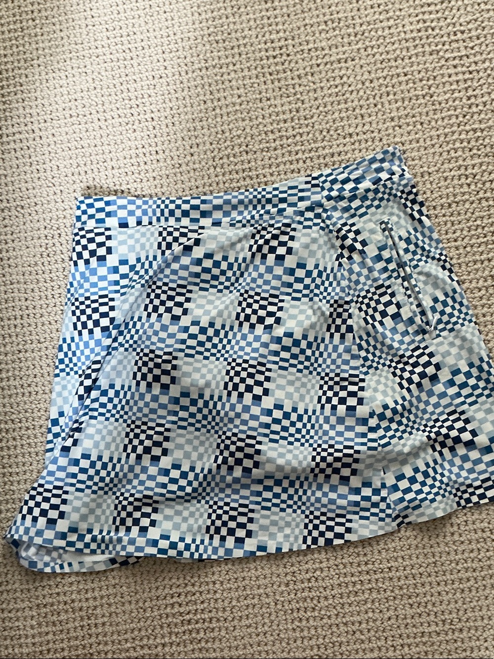 G/FORE Blue Checkered Golf Skort
